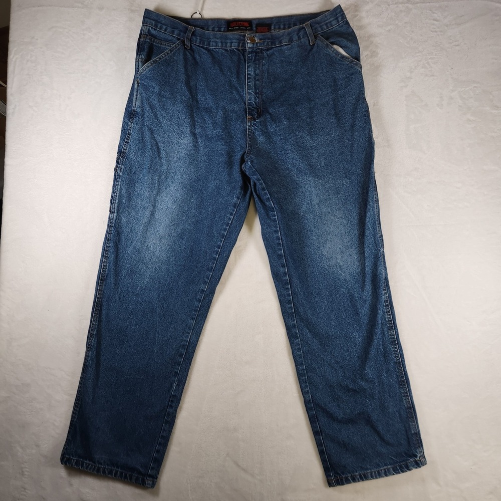 Wolverine Mens Carpenter Jeans Relaxed Fit Utility‎ Work Pants Blue Denim